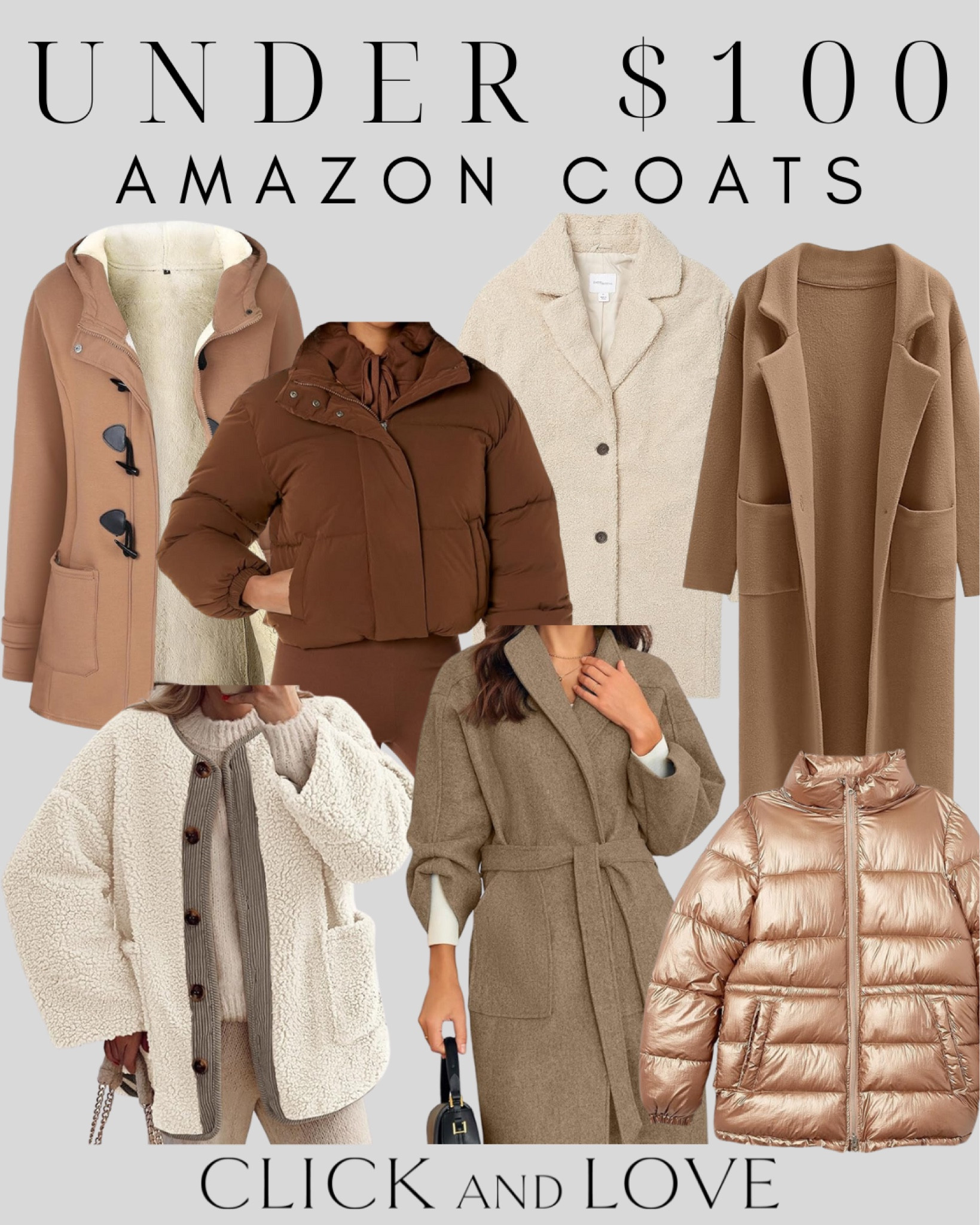 Under $100 Amazon coat and jacket finds  for the winter season! These are great for work, errands, travel, going out to lunch and more. 🧥

Womens fashion, fashion, fashion finds, outfit, outfit inspiration, clothing, winter fashion, fall fashion, wardrobe, fashion accessories, work wear, sherpa coat, toggle coat, metallic coat, gold jacket, rose gold coat, teddy jacket, coatigan, midi coat, wrap coat, tie waist coat, quilted coat, puffer jacket, puffy jacket, Amazon, Amazon fashion, Amazon must haves, Amazon finds, amazon favorites, Amazon essentials #amazon #amazonfashion

#LTKFindsUnder50 #LTKSeasonal #LTKStyleTip