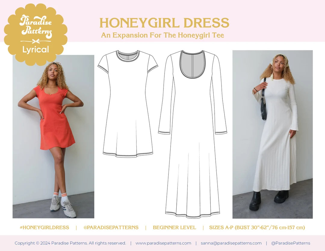 Honeygirl Dress Expansion, PDF Digital Sewing Pattern - Etsy | Etsy (US)