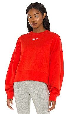 Nike NSW Collection Fleece Crew in Chili Red from Revolve.com | Revolve Clothing (Global)