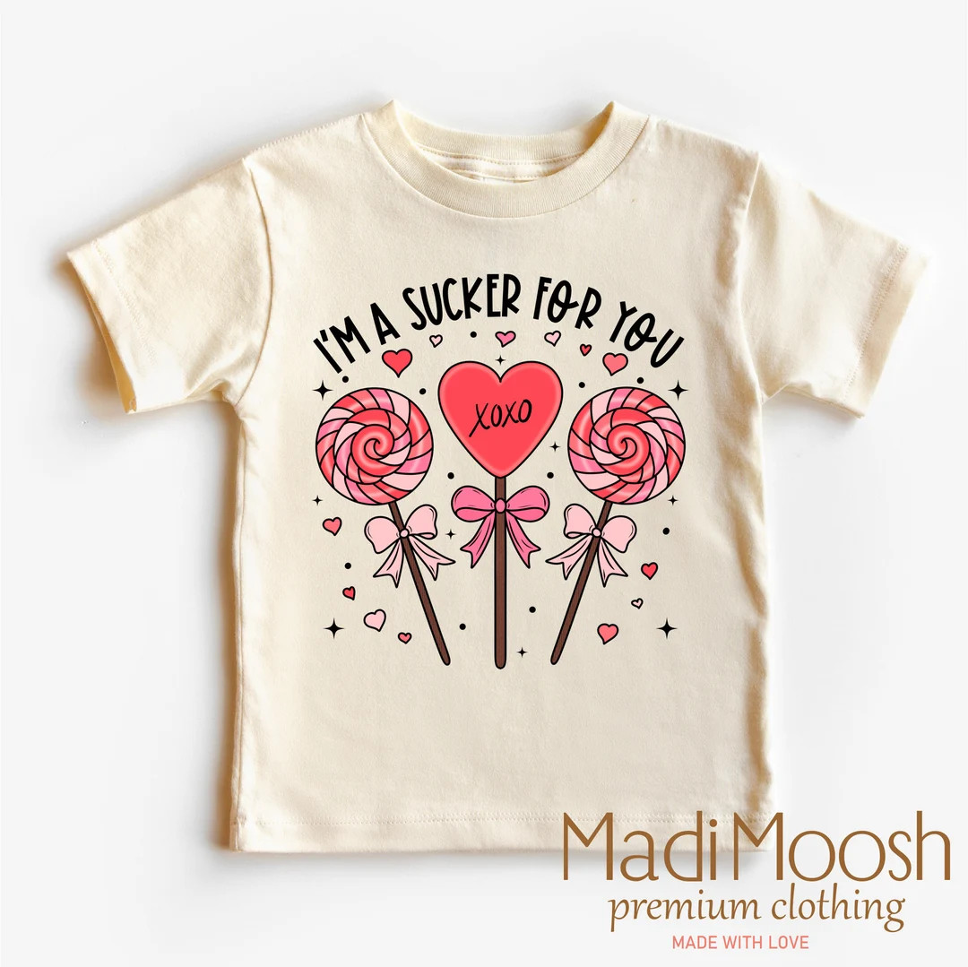 I'm A Sucker for You Toddler Shirt - Valentines Day Kids Shirt - Natural Toddler Tee - Etsy | Etsy (US)