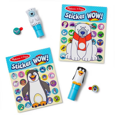 Melissa & Doug Sticker WOW! Winter (Polar Bear and Penguin) Arts and Crafts Collectibles - 2 Activity Pads, 2 Sticker Stampers, 2 Bonus Stacks | Target