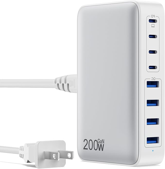 USB C Charger 200W USB C Charger Block,Upgraded GaN III 8-Port Fast Charging Station Hub,PD 65W L... | Amazon (US)