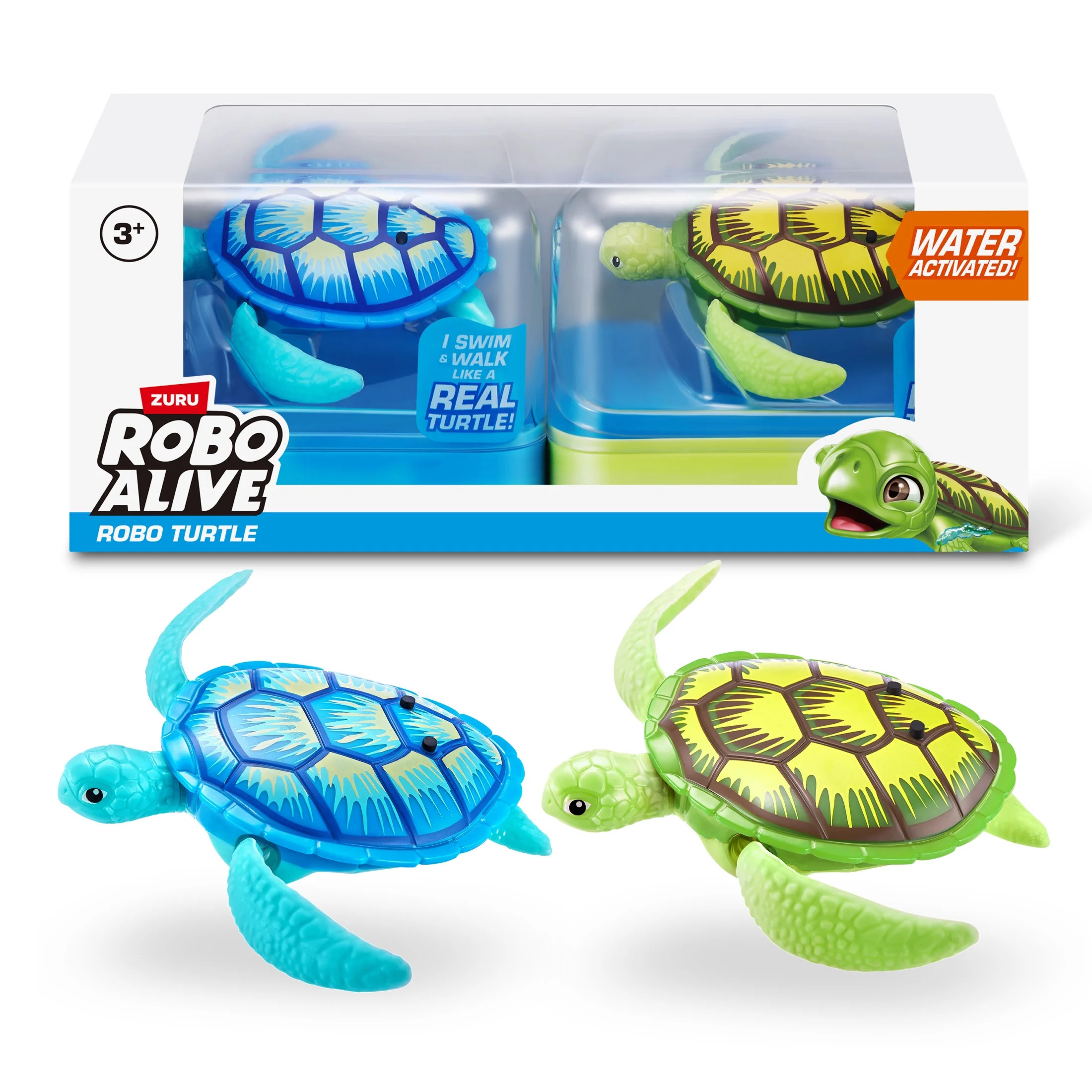 Robo Alive Turtles Electronic Robot Toy (2 Pack), Water Activated Toy for Child by ZURU | Walmart (US)