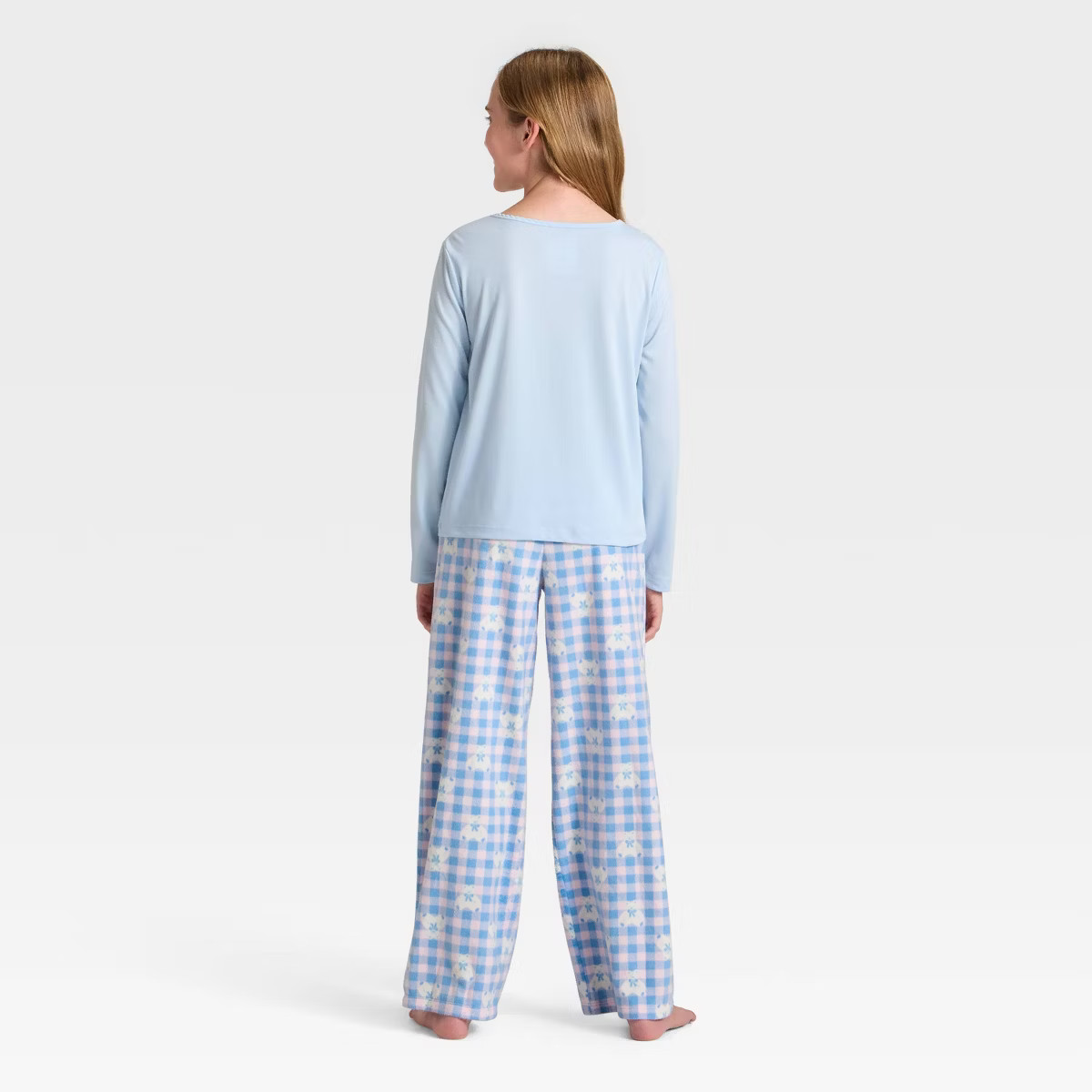 Girls' 2pc Teddy Bear Long Sleeve Pajama Set - Cat & Jack™ Blue XS | Target