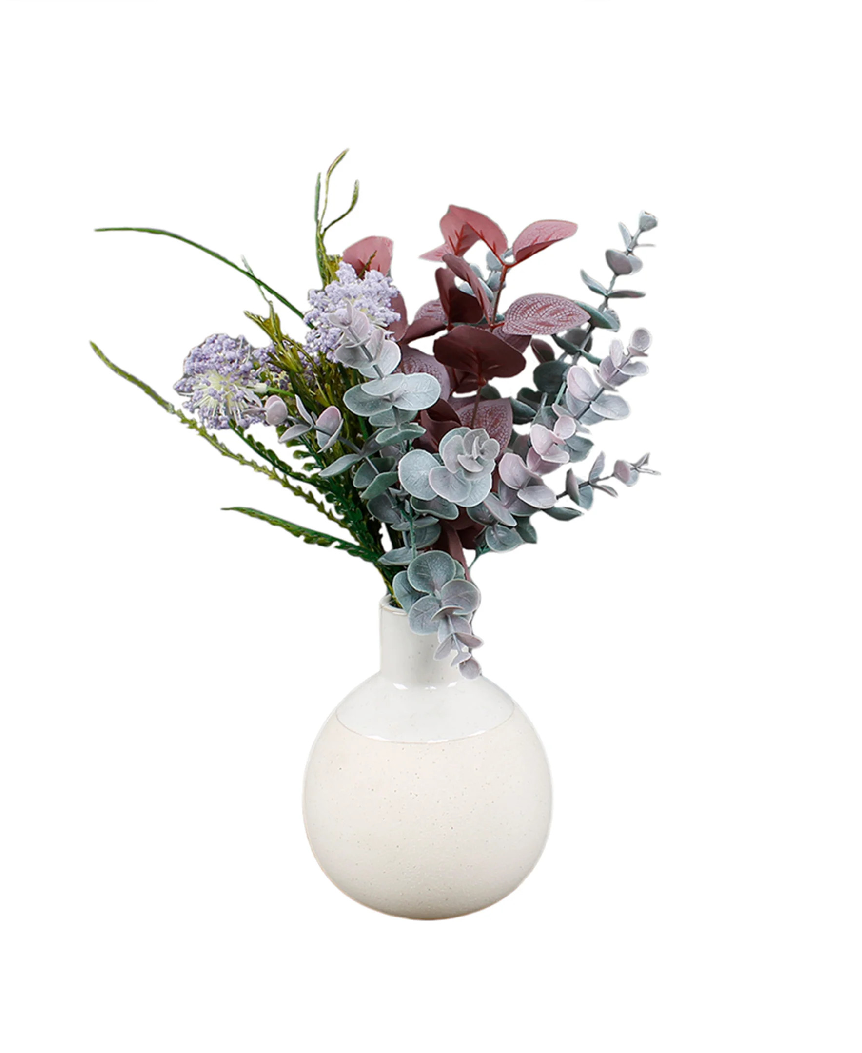 Home Decor Collection 14” Artificial Mixed Floral Arrangement in Sand White Ceramic Vase Made f... | Walmart (US)