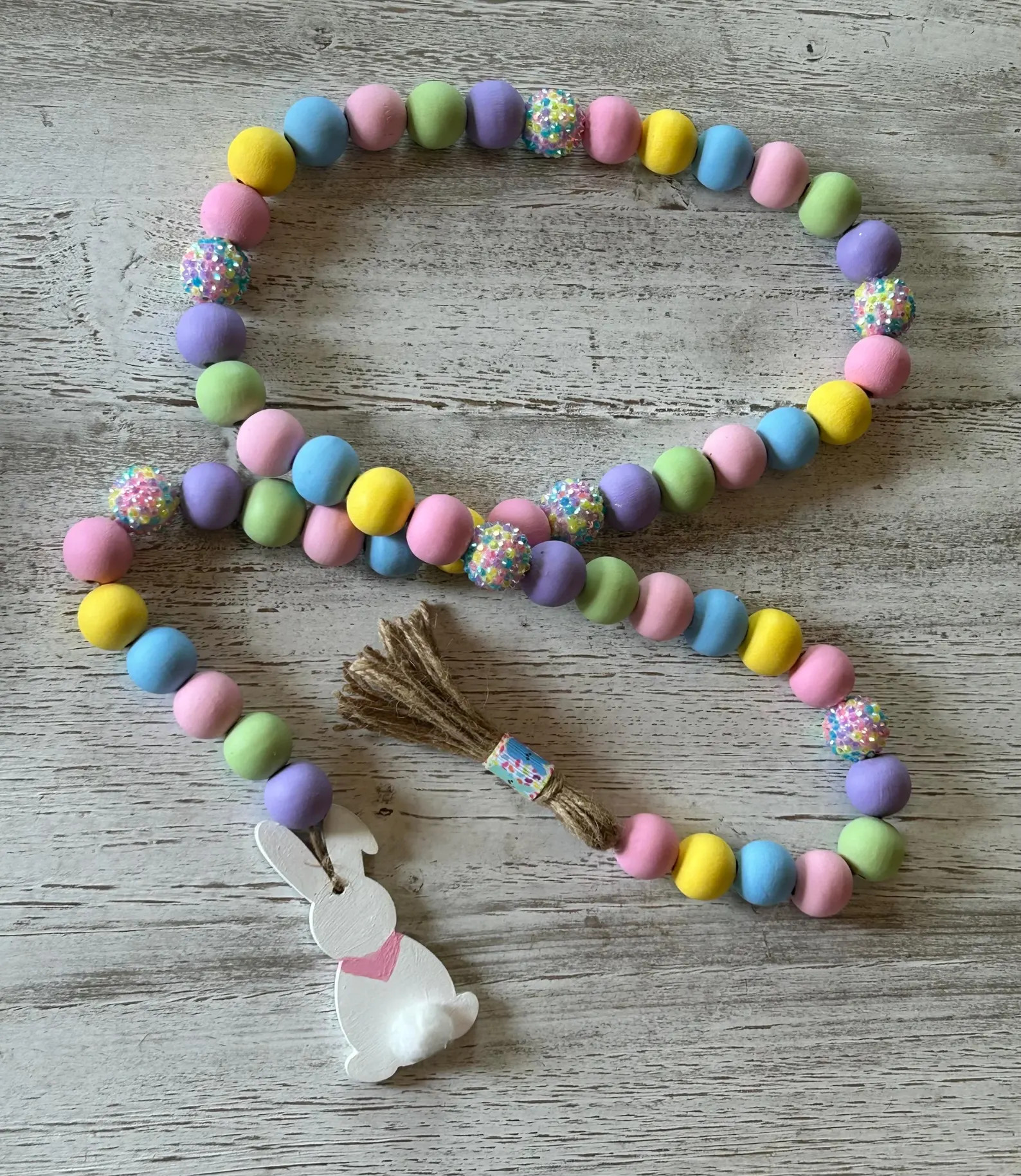 Easter Decor, Wood Bead Garland, Home Decor, Spring Decorations, Christmas Gifts, Room Decor, Hom... | Etsy (US)