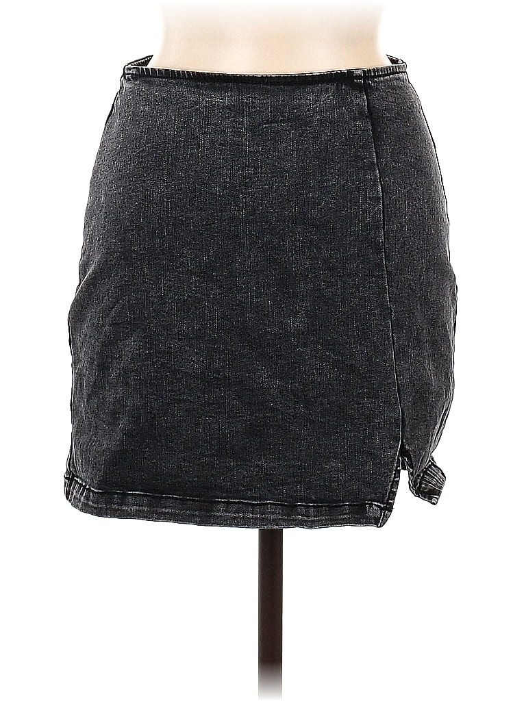 Wild Fable Denim Skirt: Gray Marled Bottoms - Size 4 | ThredUp