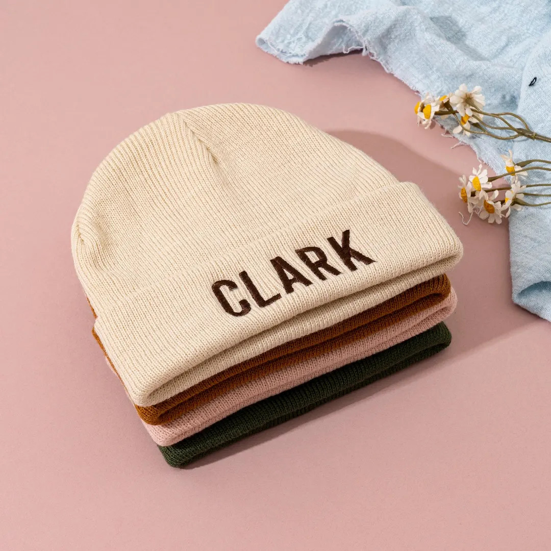 Personalized Family Matching Beanie, Personalized Embroidered Beanie, Monogram Custom Kids Winter... | Etsy (US)