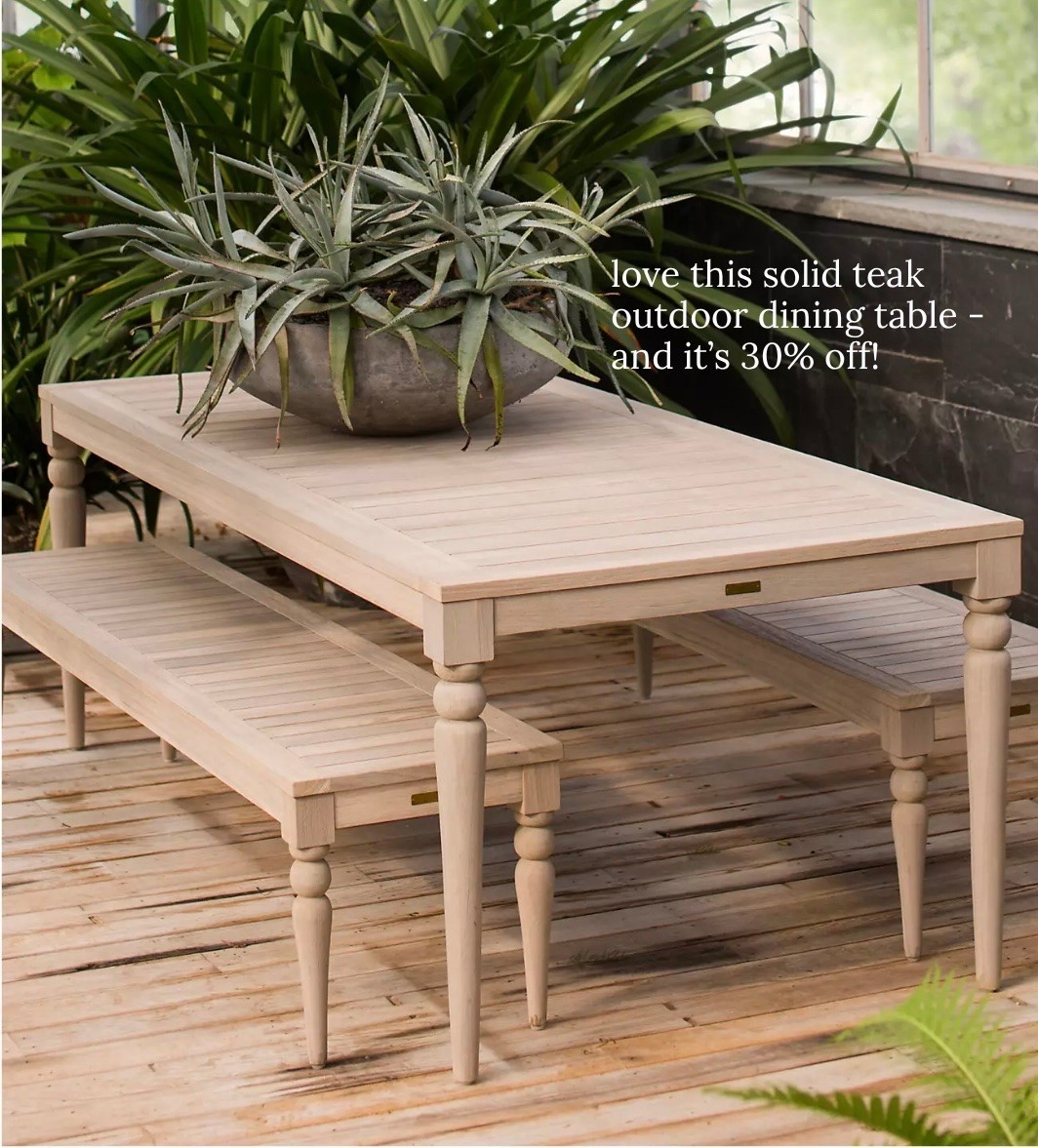 Stunning solid teak outdoor dining table - now 30% off!!

Home decor, outdoor furniture, patio furniture, outdoor decor

#LTKHome #LTKSaleAlert
