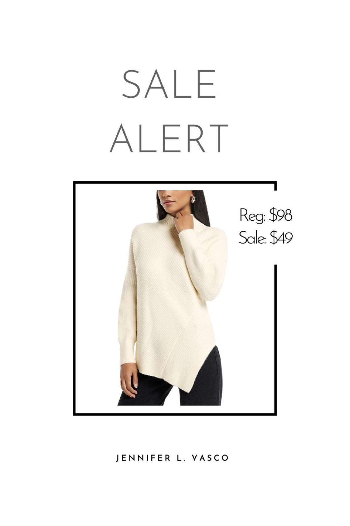 Mock neck asymmetrical tunic sweater from Express 50% off during Black Friday Sale!

#LTKsalealert #LTKunder100 #LTKunder50