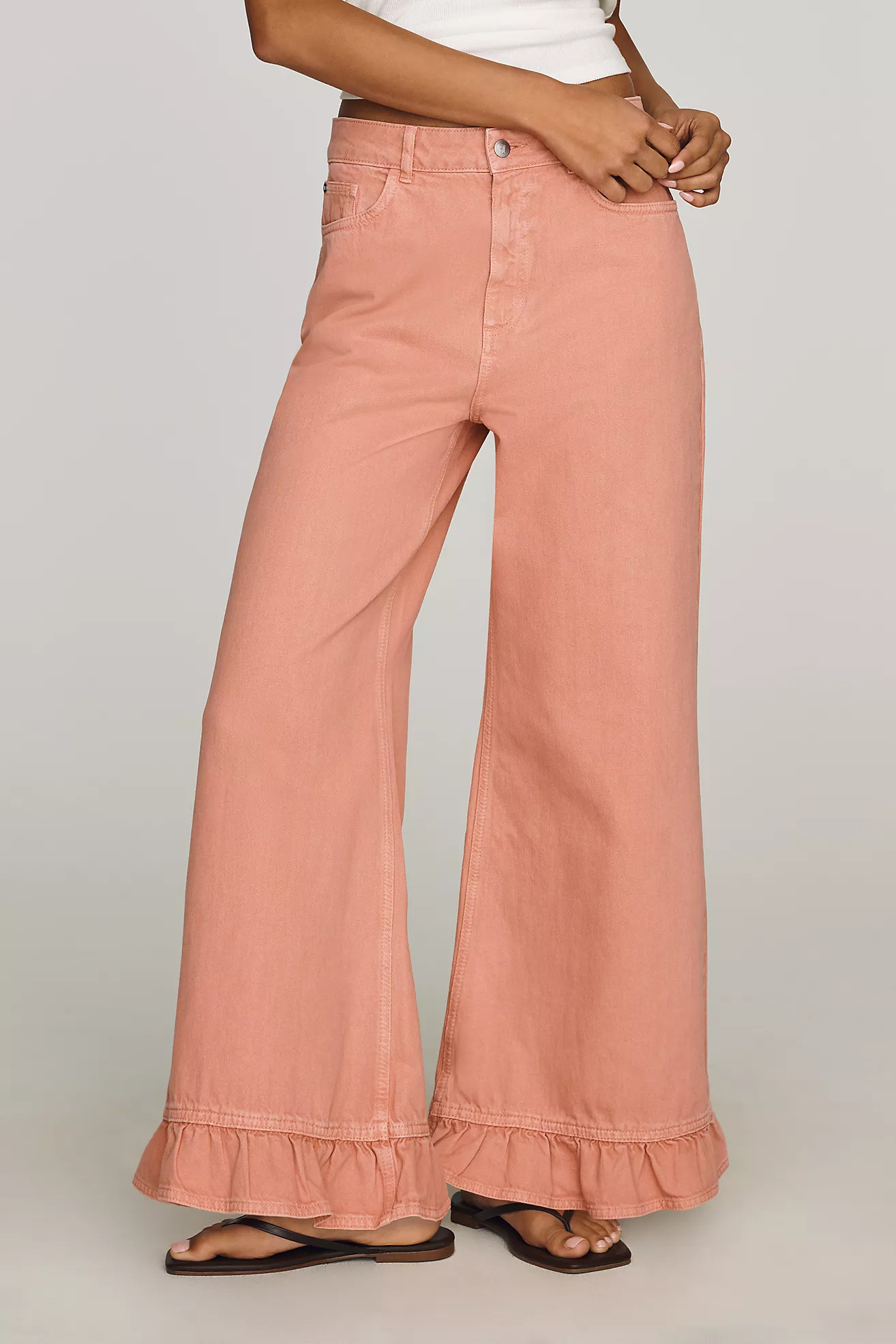 Pilcro Cotton High-Rise Wide-Leg Jeans | Anthropologie (US)