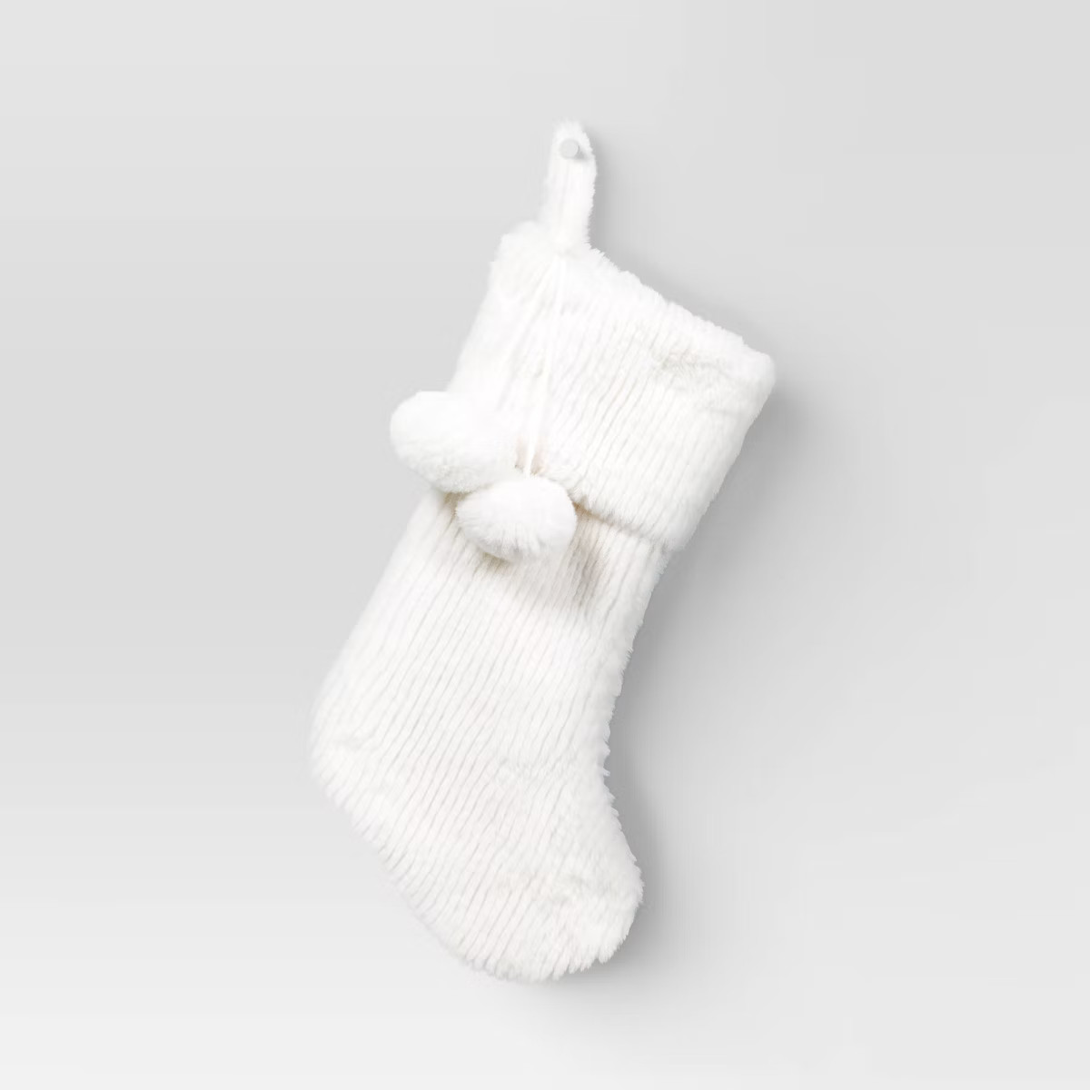 20" Christmas Striped Faux Fur Stocking White - Wondershop™ | Target