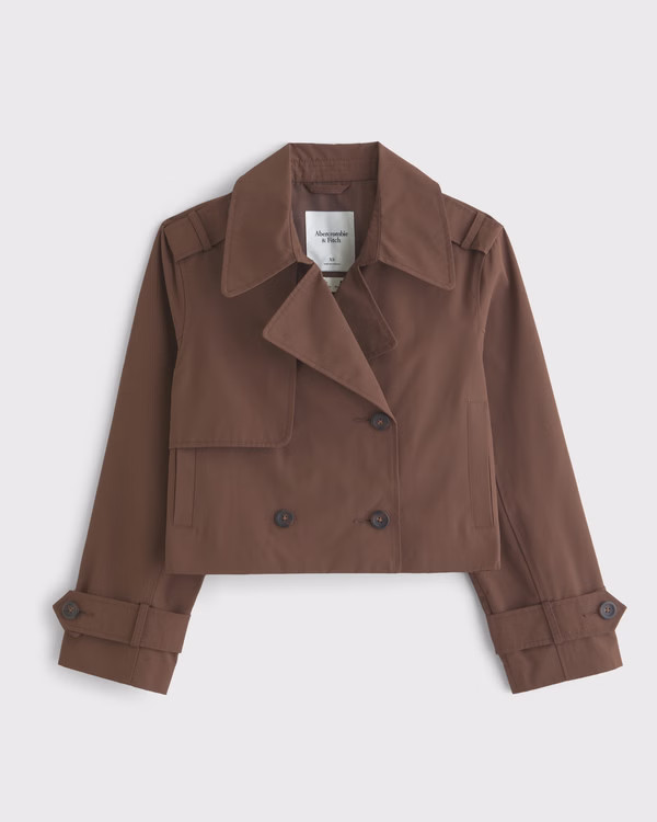 Cropped Trench Coat | Abercrombie & Fitch (US)
