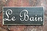 Le Bain (Choose Color) Rustic Shabby Chic French Bath Restroom Sign | Amazon (US)