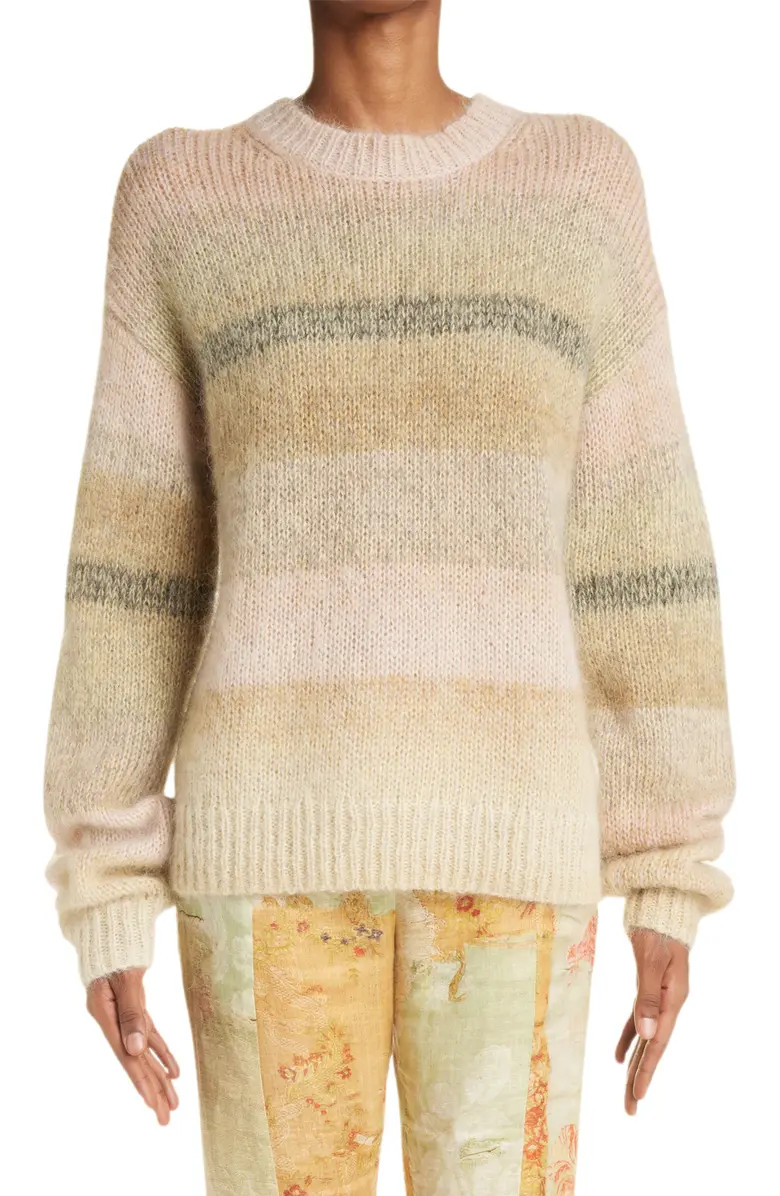 Acne Studios Kelise Dégradé Stripe Oversize Crewneck Sweater | Nordstrom | Nordstrom