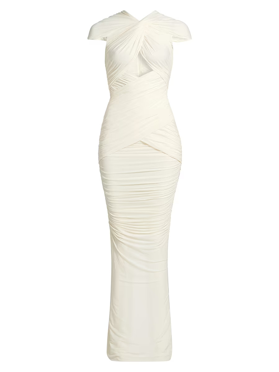 Women's Nasha Twist-Front Cut-Out Maxi Dress - Off White - Size XS | Saks Fifth Avenue