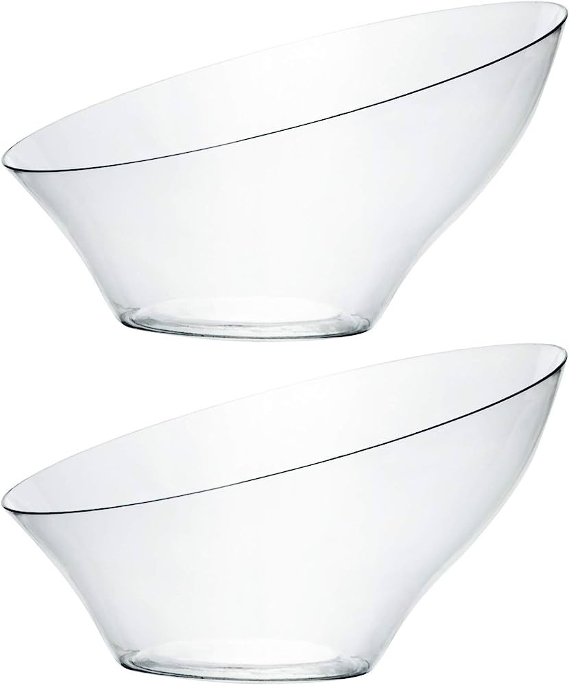 PLASTICPRO Disposable Angled Plastic Bowls Round Medium Serving Bowl, Elegant for Party's, Snack,... | Amazon (US)