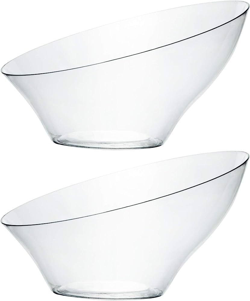 PLASTICPRO Disposable Angled Plastic Bowls Round Medium Serving Bowl, Elegant for Party's, Snack,... | Amazon (US)