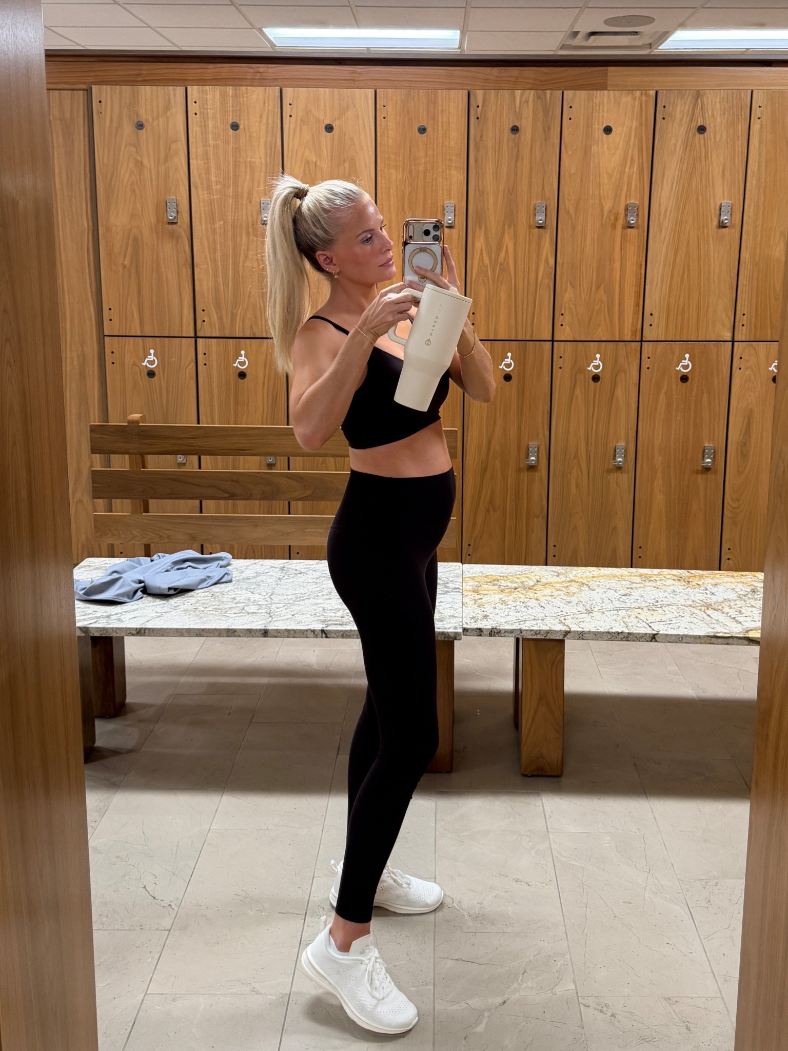 Wearing a medium in bra, 6 in leggings (both in color sequoia), shoes are tts! #kathleenpost

Workout wear, Pilates outfit, personal training look, bump friendly, maternity look

#LTKmorningroutine #LTKfitnessgoals #LTKActive