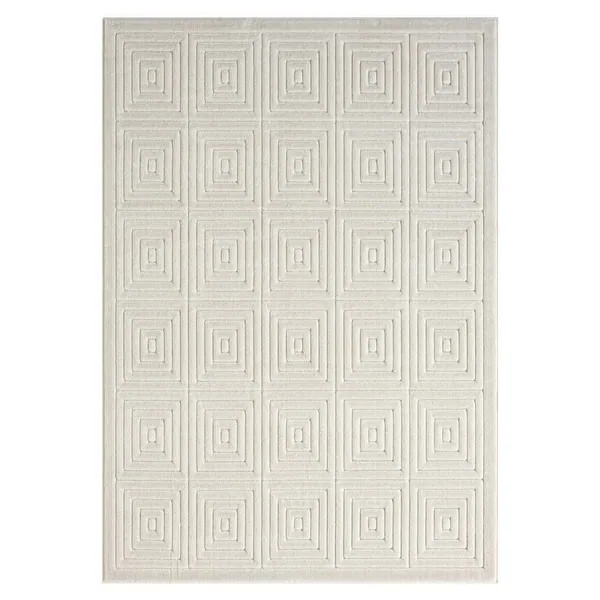 HomeRoots 8' x 10' Ivory Geometric Area Rug - 5' Octagon - Bed Bath & Beyond - 39378301 | Bed Bath & Beyond
