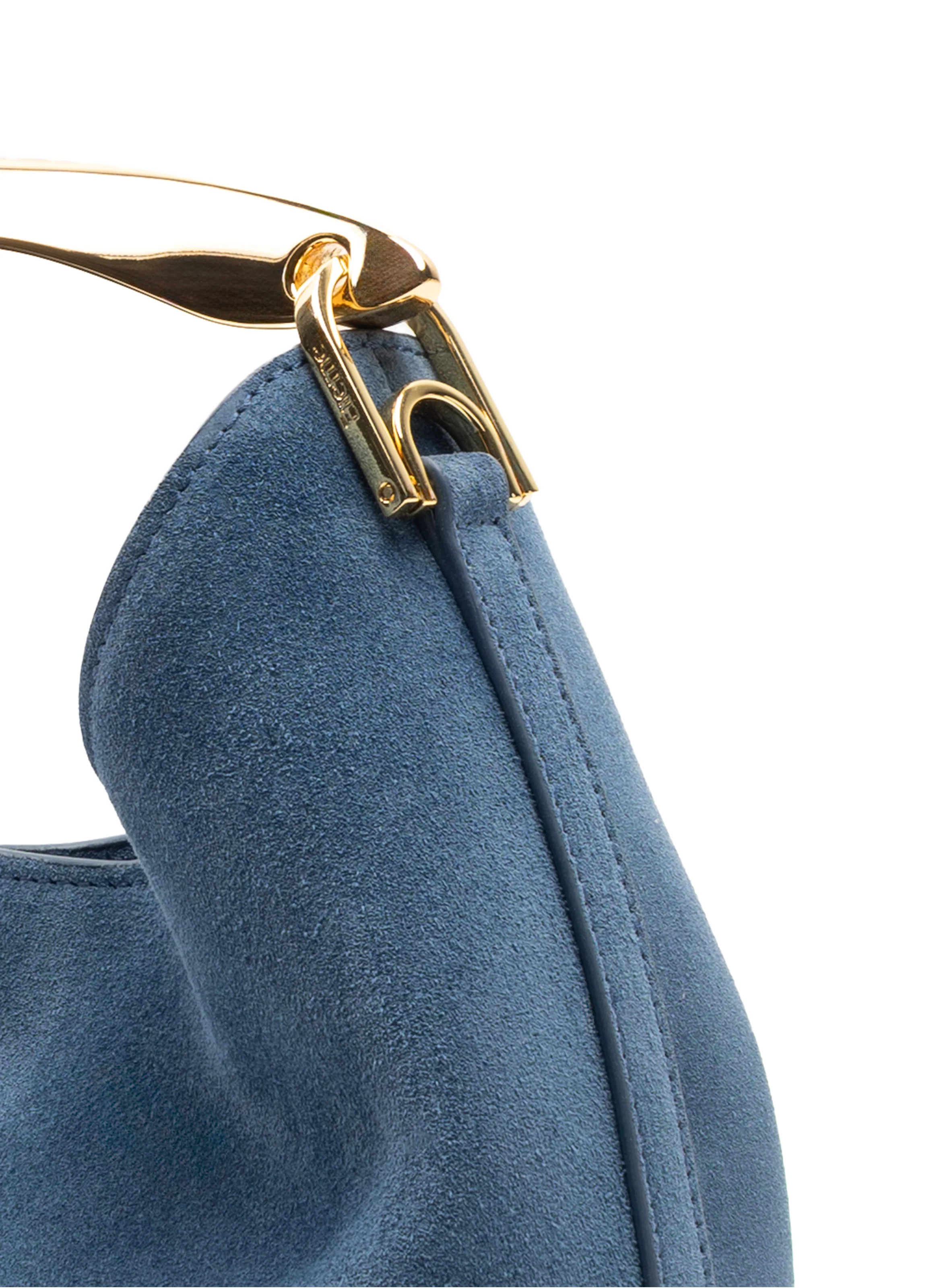 Small Boomerang Suede Marine - Handbags for Women - Elleme | Elleme