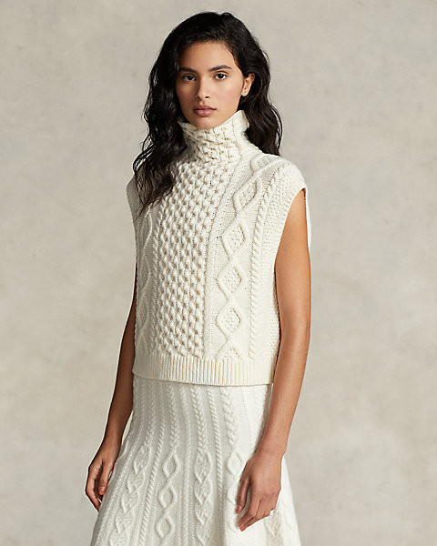 Aran Wool-Cashmere Sleeveless Jumper | Ralph Lauren (UK)