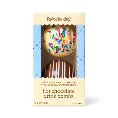 Hot Chocolate Bombs - Milk w/White Drizzle & White w/Confetti - 3.2oz - Favorite Day™ | Target