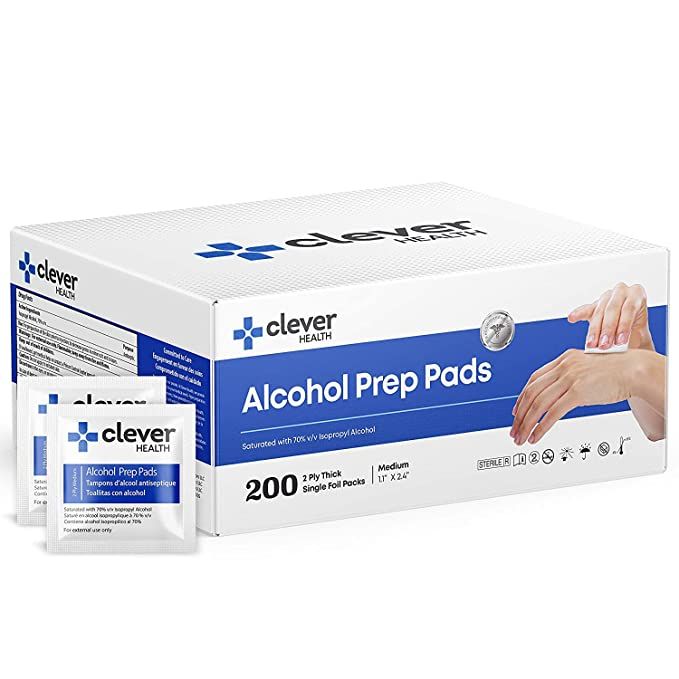 Alcohol Prep Pads | Medium 2-Ply - 200 Alcohol Wipes, individually wrapped Cotton Swabs | Disposa... | Amazon (US)