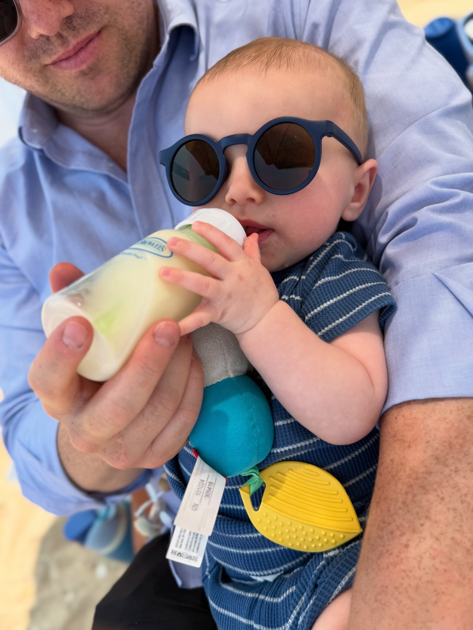 Fav UV baby bathing suit has zipper + snaps for easy diaper changes 
