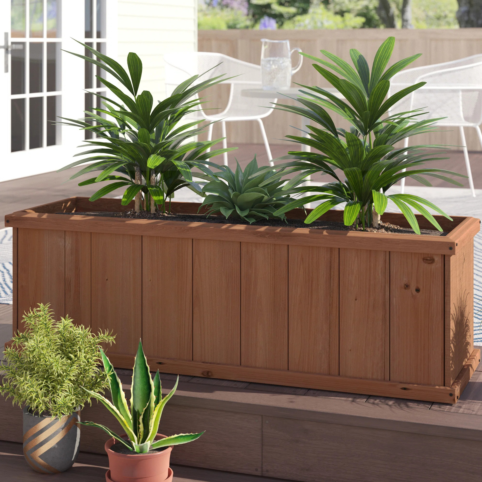 Three Posts™ Barros Outdoor Wood Planter Box Raised Garden Bed & Reviews | Wayfair | Wayfair North America