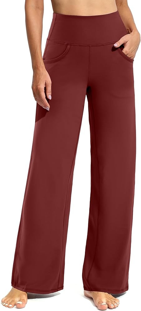 Promover Wide Leg Pants Woman Yoga Pants with Pockets Stretch Loose Casual Lounge Sweatpants Peti... | Amazon (US)