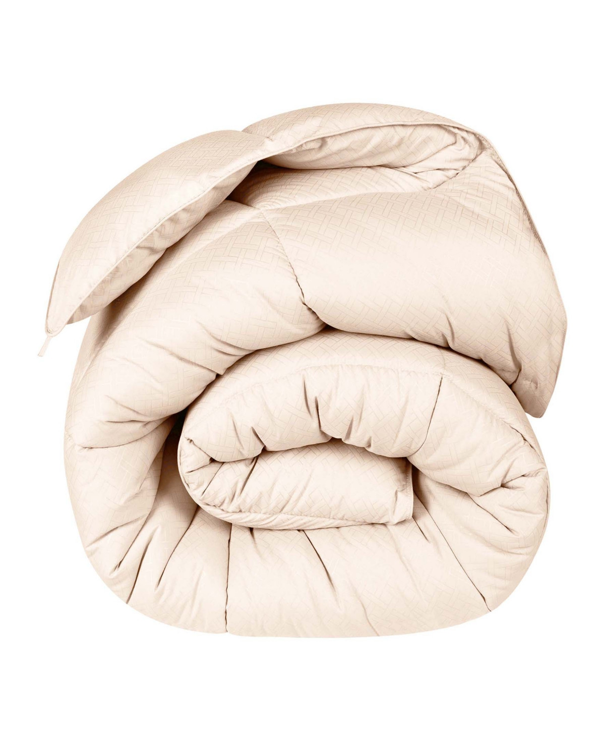 Superior Monochrome Basketweave Plush Microfiber Down Alternative Comforter, Full/Queen - Cream | Macy's