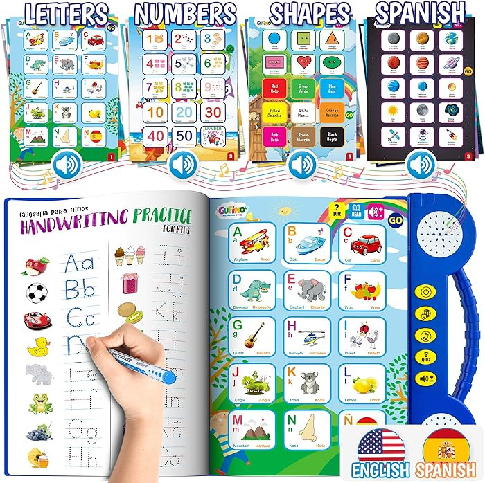 Gufino Spanish Learning for Kids: ABC Learning for Toddlers, Busy Book, Speech Therapy, Alphabet ... | Amazon (US)