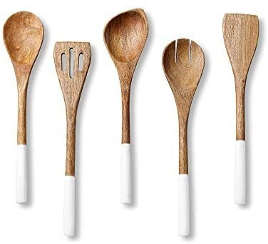 Folkulture Wooden Spoons for Cooking Set for Kitchen, Non Stick Cookware Tools or Utensils Includ... | Amazon (US)