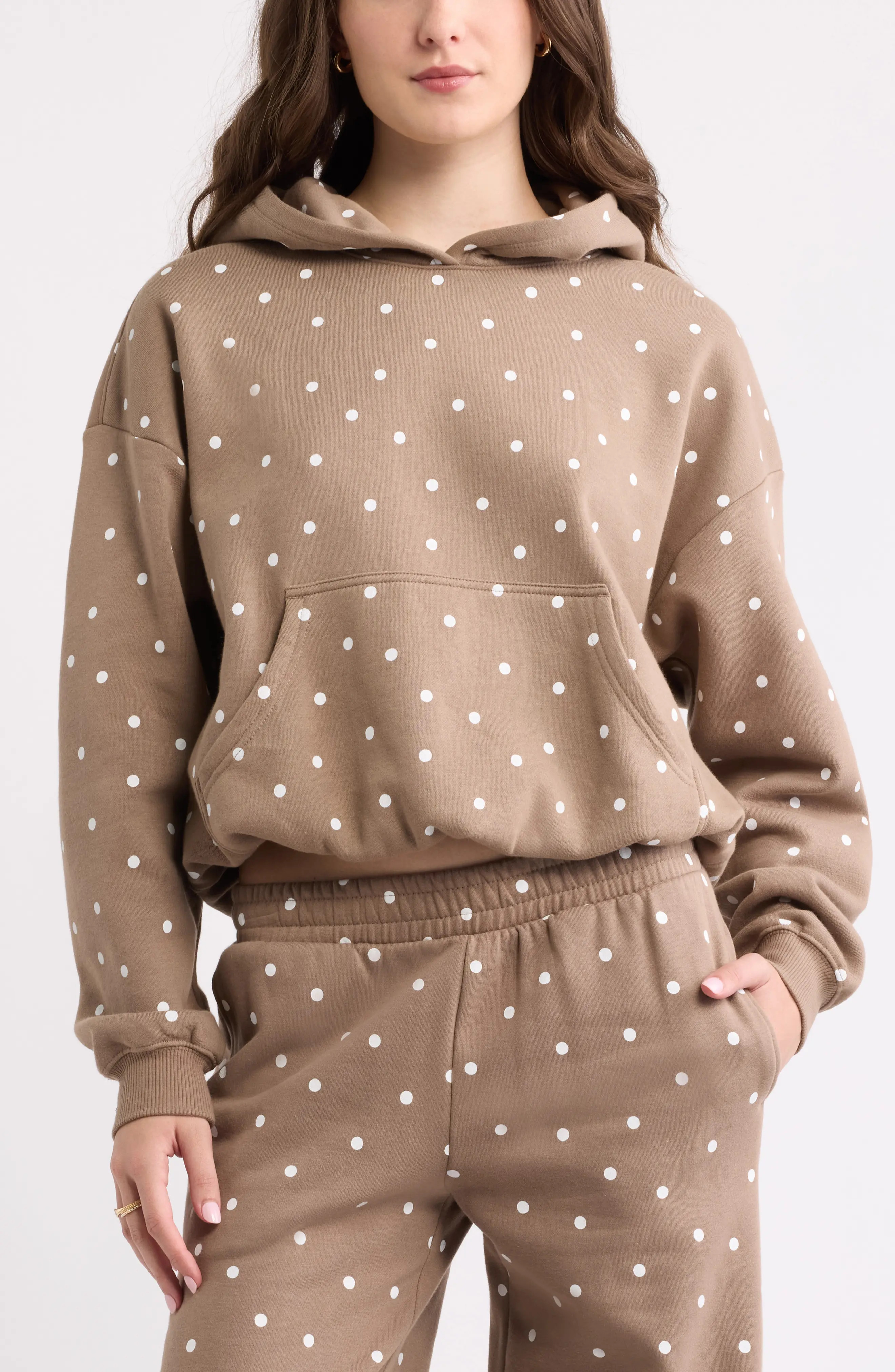 BP. Printed Oversize Bubble Hem Hoodie (Women) | Nordstrom | Nordstrom
