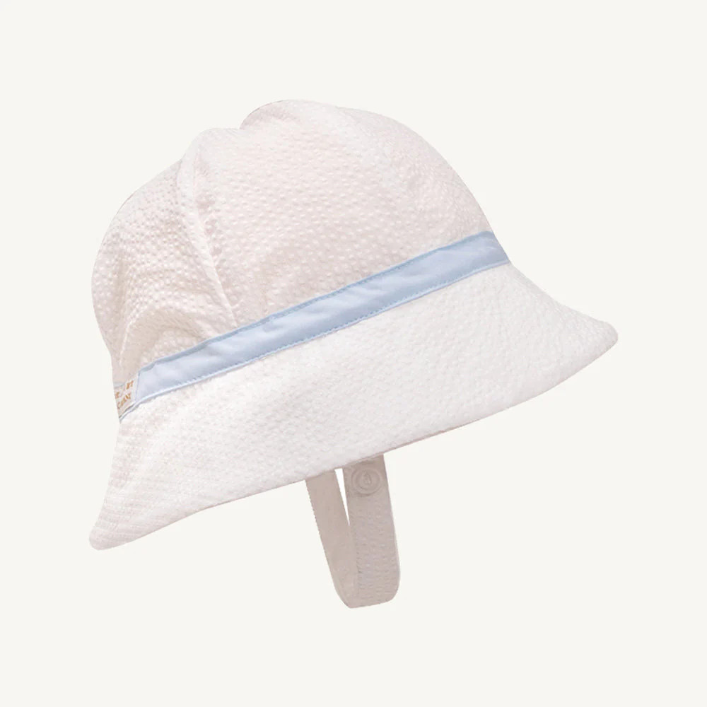 Henry's Boating Bucket - Worth Avenue White Seersucker with Buckhead B | The Beaufort Bonnet Company