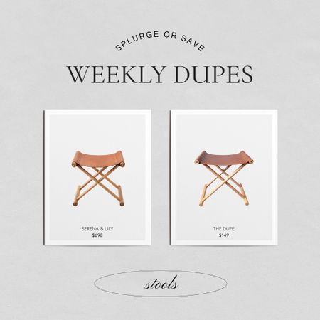 Brown leather and wood x stool dupe. Splurge or save? 

#LTKFind #LTKhome