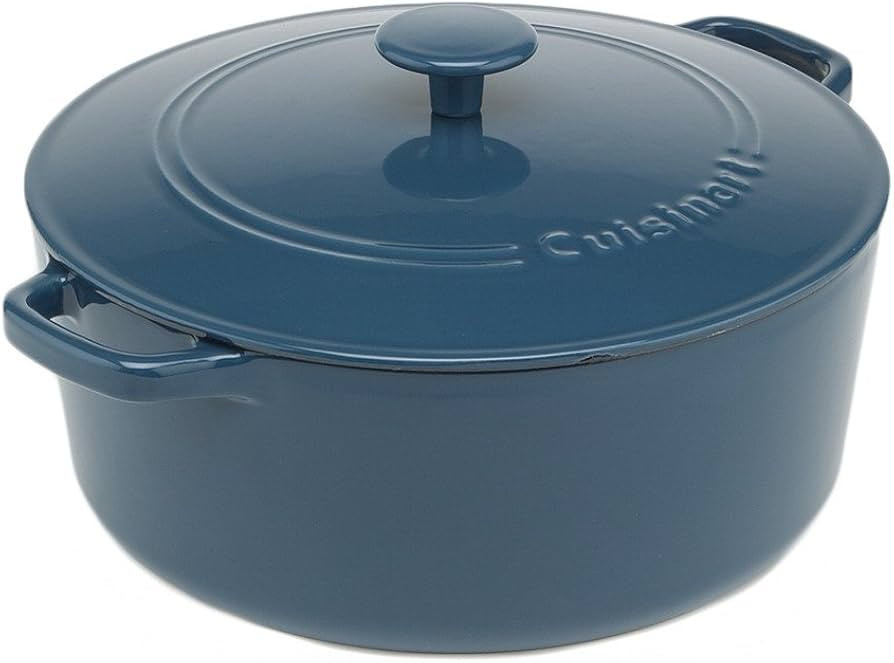 Cuisinart Chef's Classic Enameled Cast Iron Round Covered Casserole (Provencial Blue, 7- Quart) | Amazon (US)