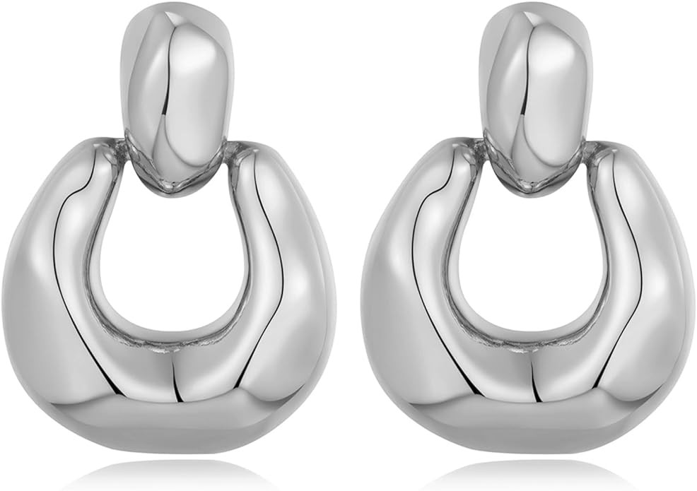 Gold Silver Hoop Dangle Earrings For Women Statement Retro Earrings Multiple Styles Jewelry for B... | Amazon (US)