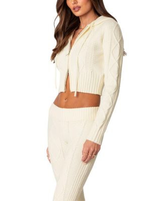 Edikted Ray Cable Knit Hooded Cardigan  | Bloomingdale's Women | Bloomingdale's (US)