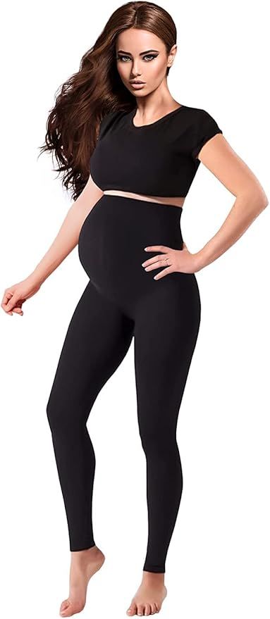 Maternity Leggings Pregnancy Shaping Over The Belly Maternity Graduated Compression Tights Hosier... | Amazon (US)