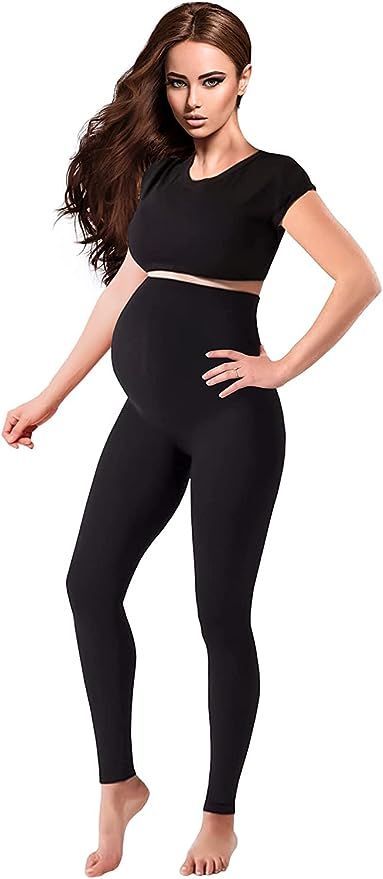 Maternity Leggings Pregnancy Shaping Over The Belly Maternity Graduated Compression Tights Hosier... | Amazon (US)