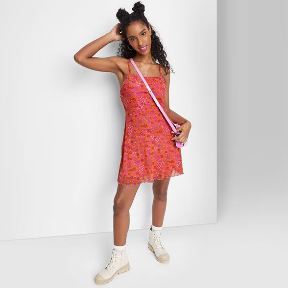 Women's Sleeveless Mesh Seamed Skater Dress - Wild Fable™ | Target