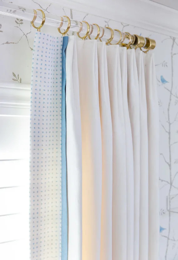 Polished Brass / Satin Brass Rings For Lucite Curtain Rod | Etsy (US)