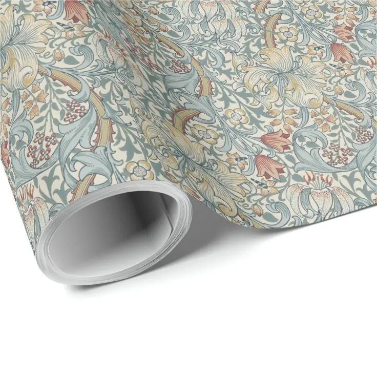 Vintage Flowers William Morris Golden Lily      Wrapping Paper | Zazzle | Zazzle