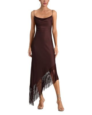 Alice and Olivia Harmony Fringe Trim Slip Dress | Bloomingdale's (US)