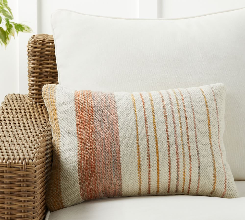 Delilah Indoor/Outdoor Textured Lumbar Pillow | Pottery Barn (US)