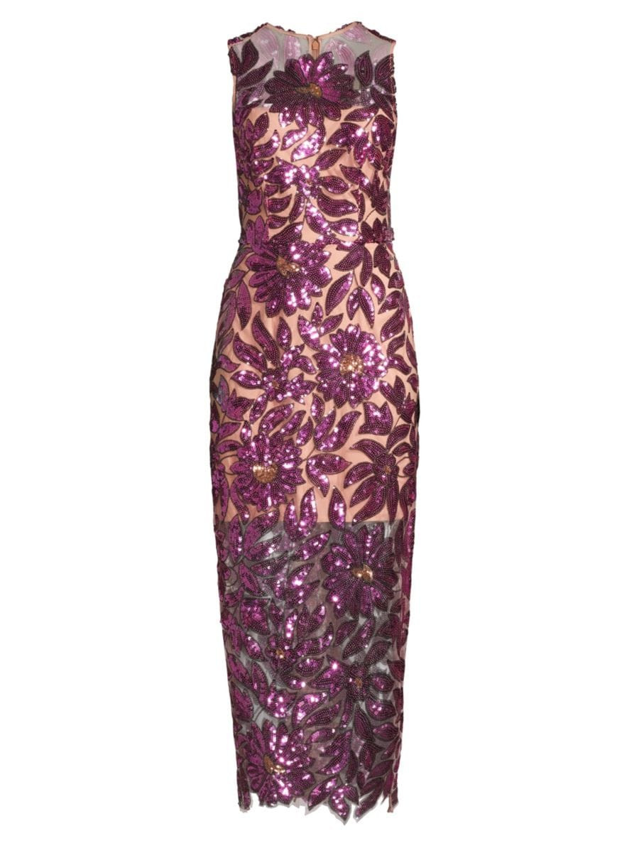 Milly Kinsley Floral Garden Sequin Maxi Dress | Saks Fifth Avenue