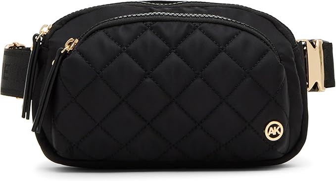 Anne Klein Quilted Nylon Pant Belt, Black, One Size | Amazon (US)