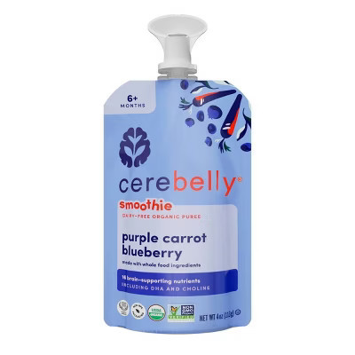 Cerebelly Organic Baby Food Single Pouch - Purple Carrot Blueberry Smoothie - 4oz | Target